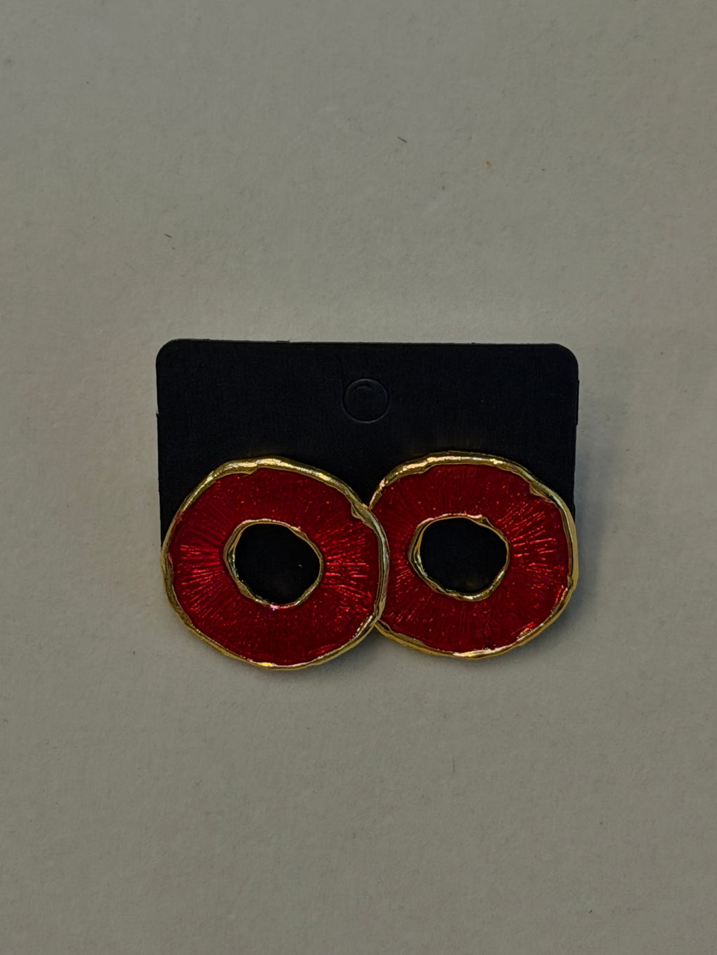 Enamel Circle Stud Earrings