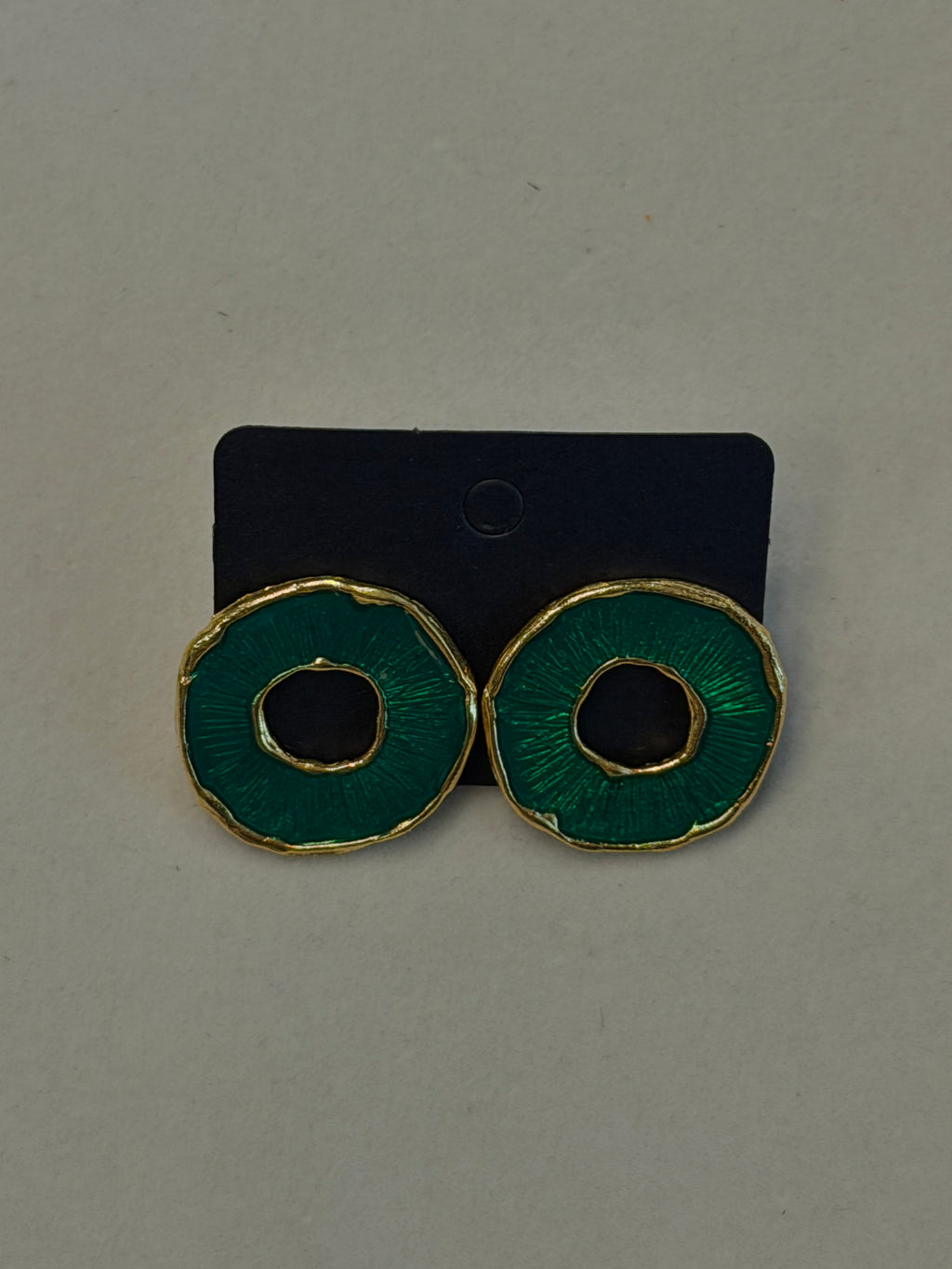 Enamel Circle Stud Earrings
