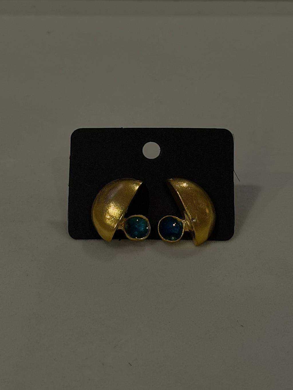 Enamel Crescent Stud Earrings