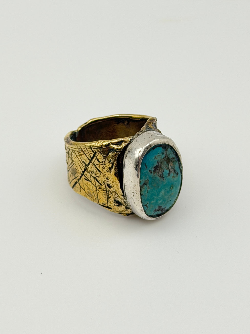 Turquoise Gold-Silver Ring