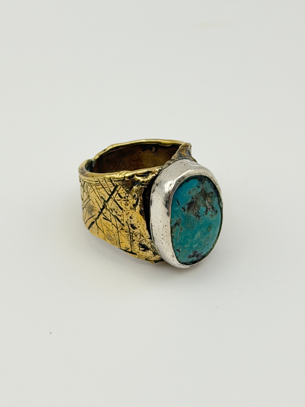 Turquoise Gold-Silver Ring