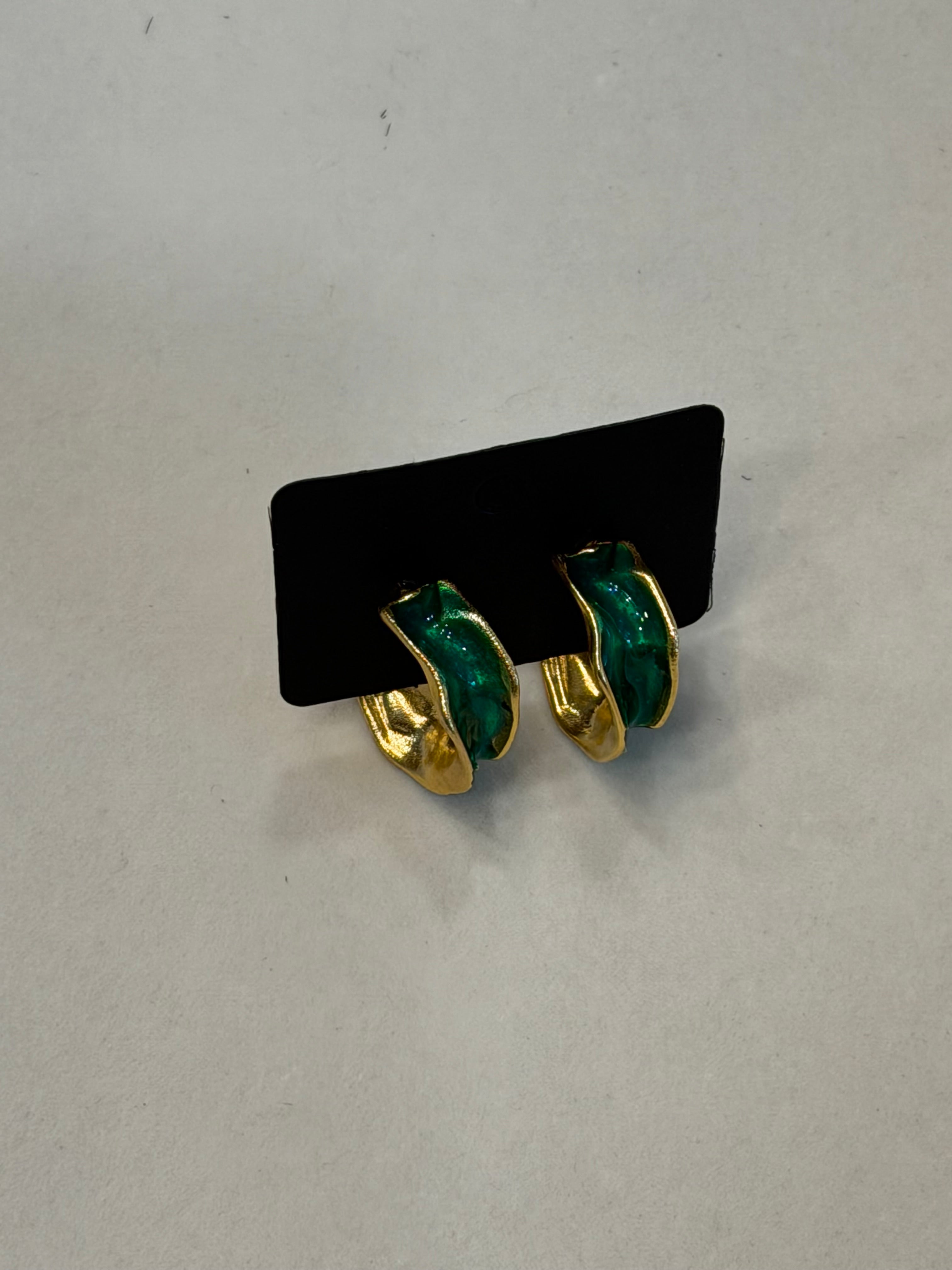 Enamel Hoop Earrings