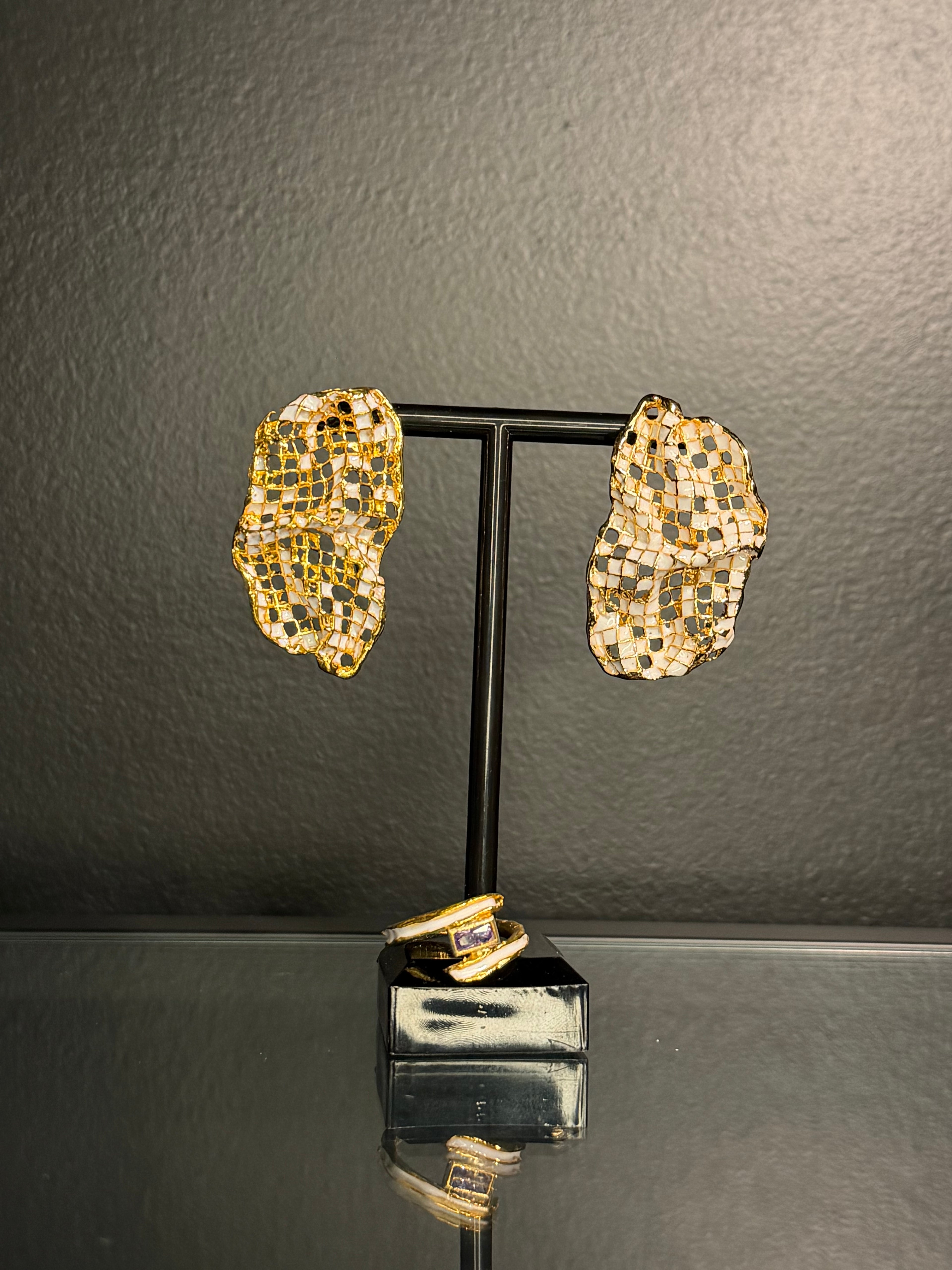 Honeycomb Stud Earrings