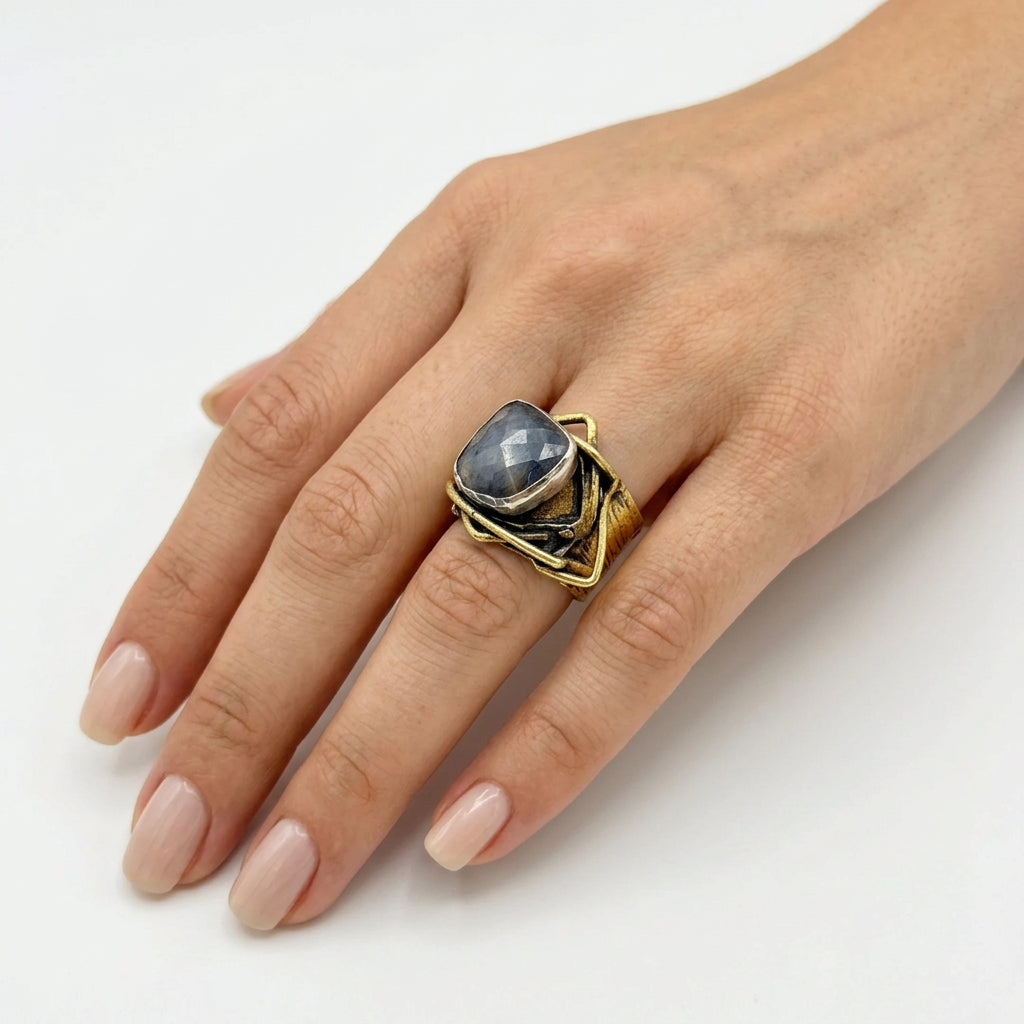 Asymmetric Gold Ring