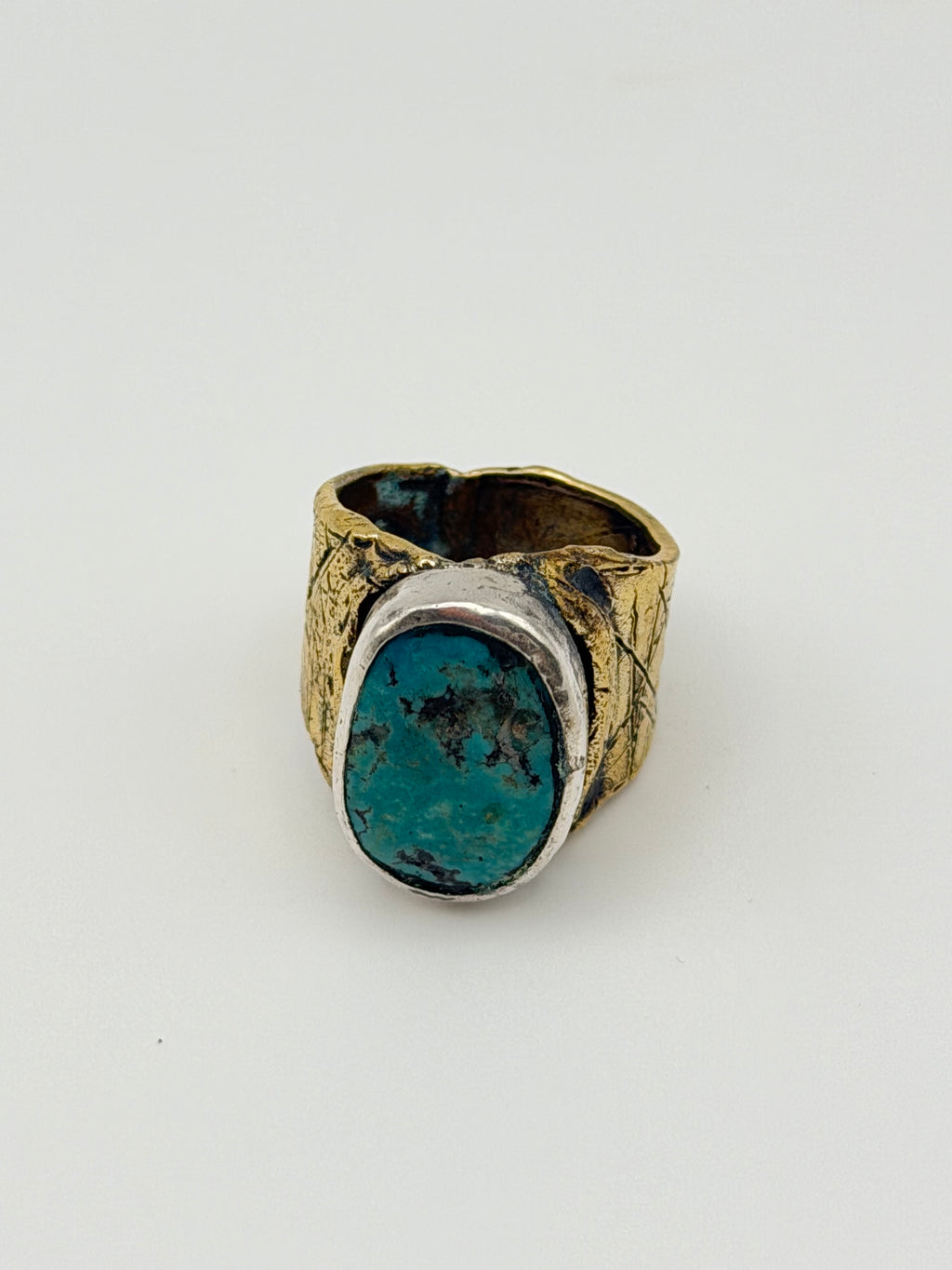 Turquoise Gold-Silver Ring