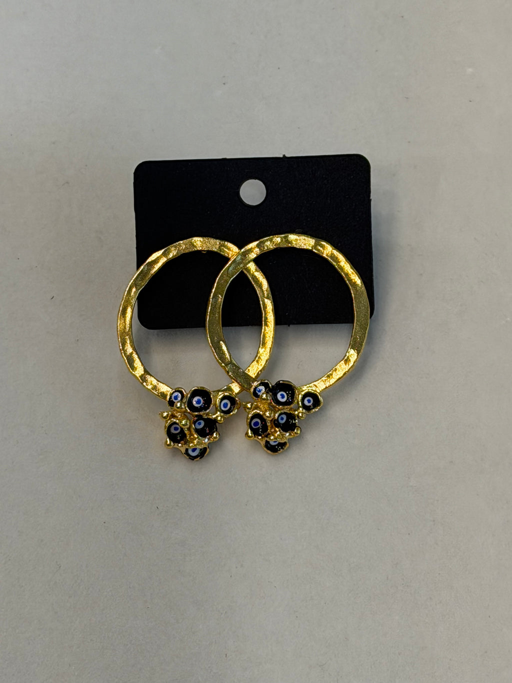 Enamel Evil Eye Circle Earrings