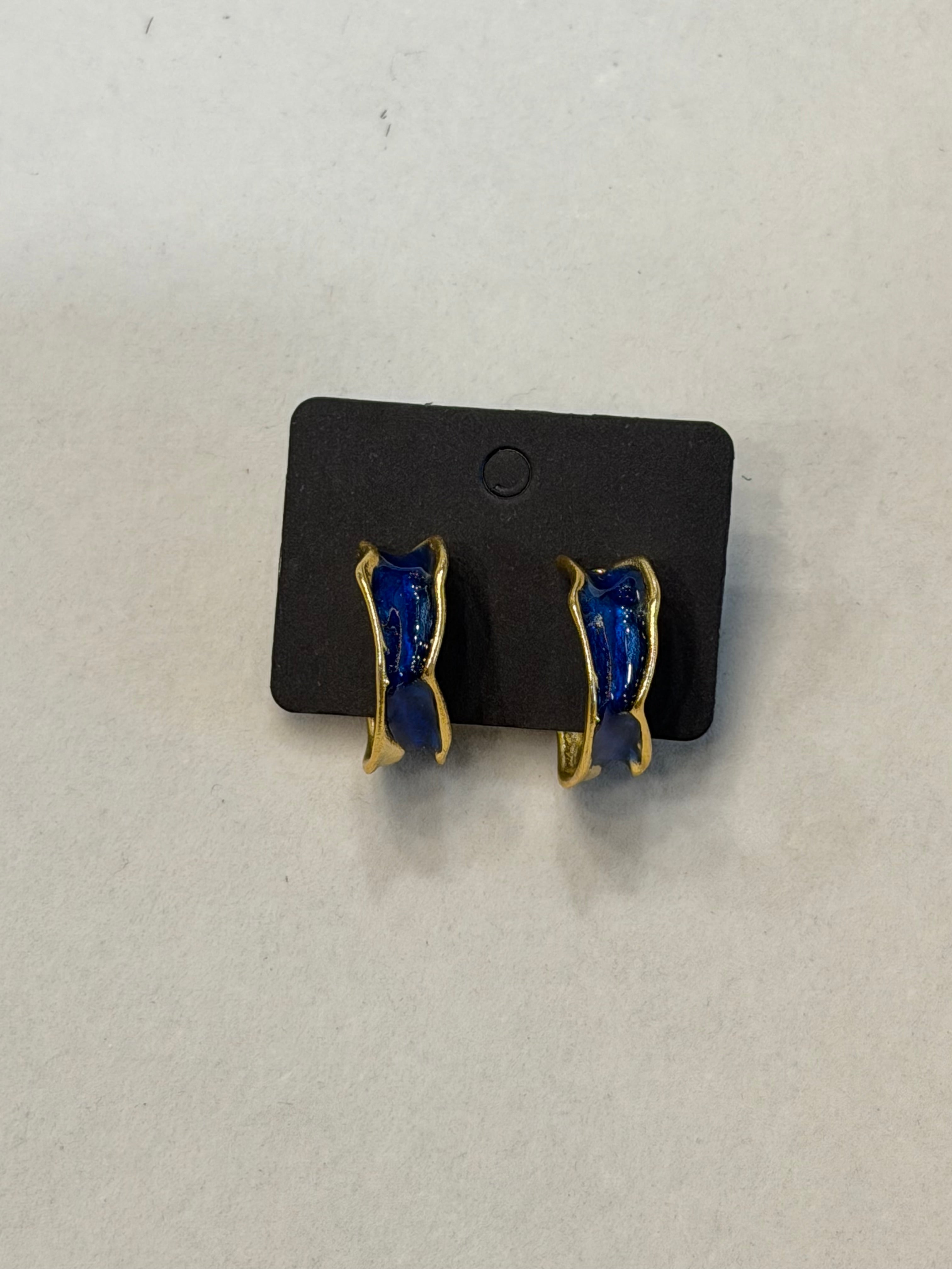 Enamel Hoop Earrings