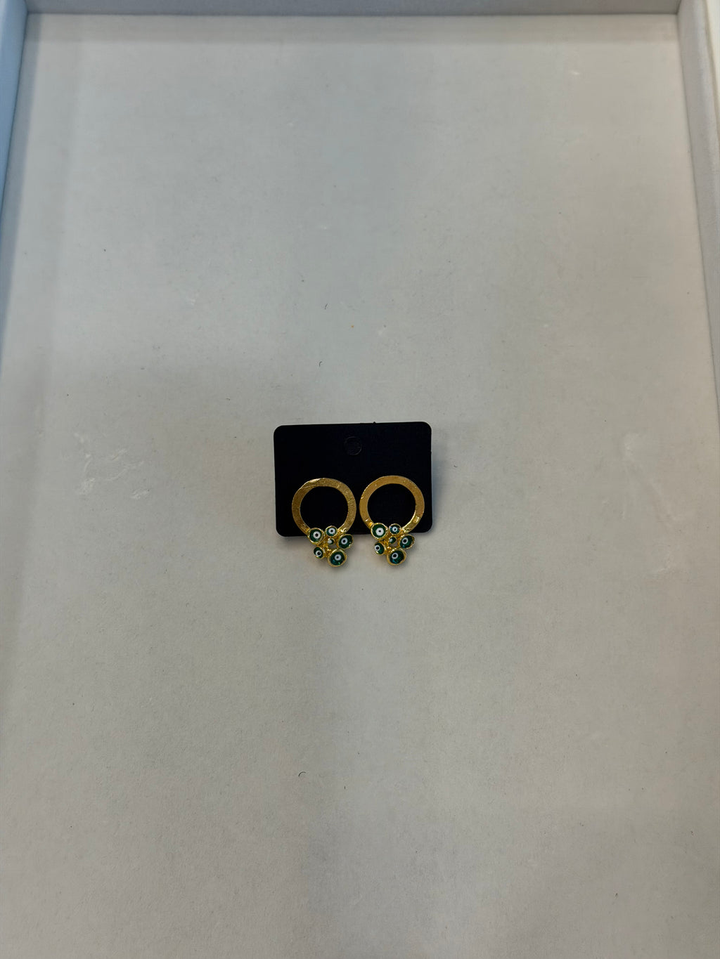 Enamel Evil Eye Circle Earrings