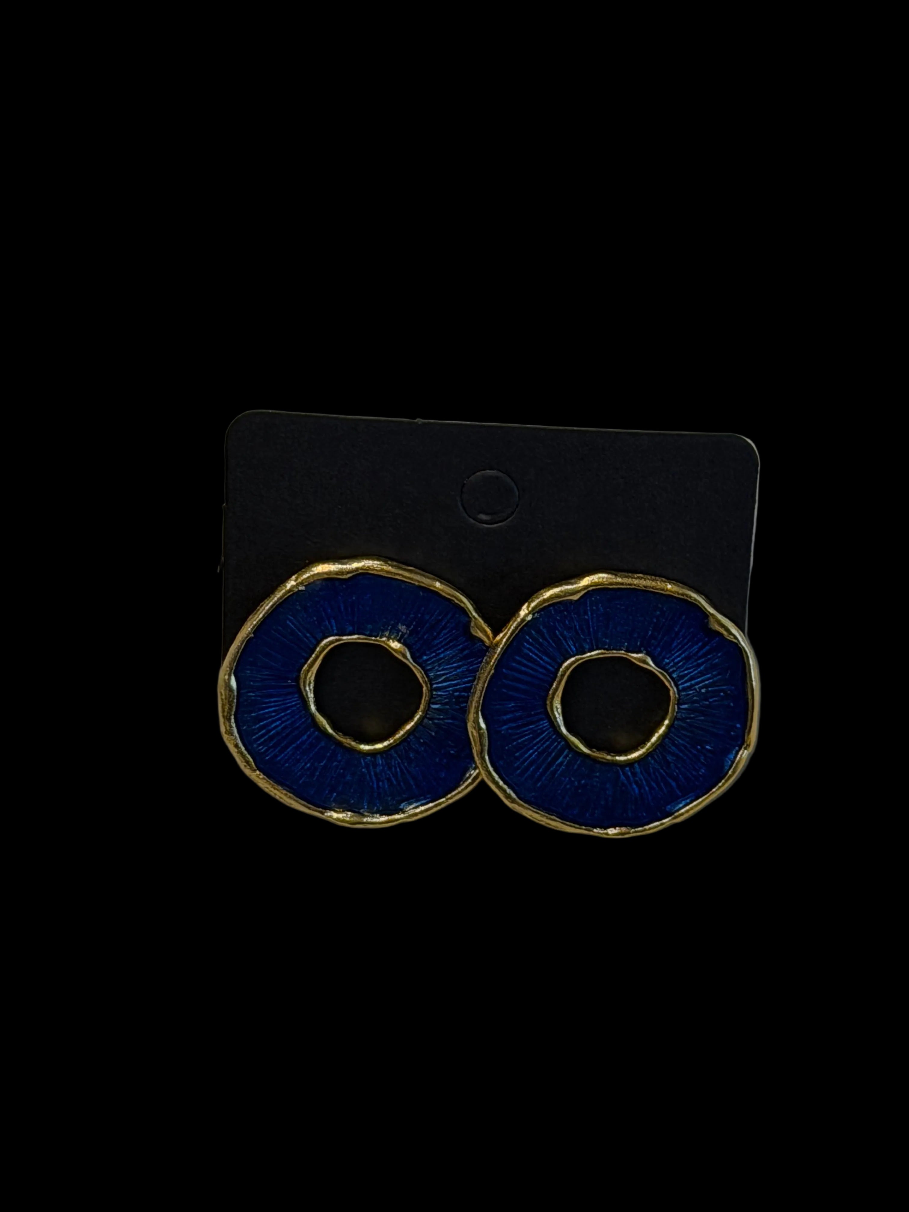 Enamel Circle Stud Earrings