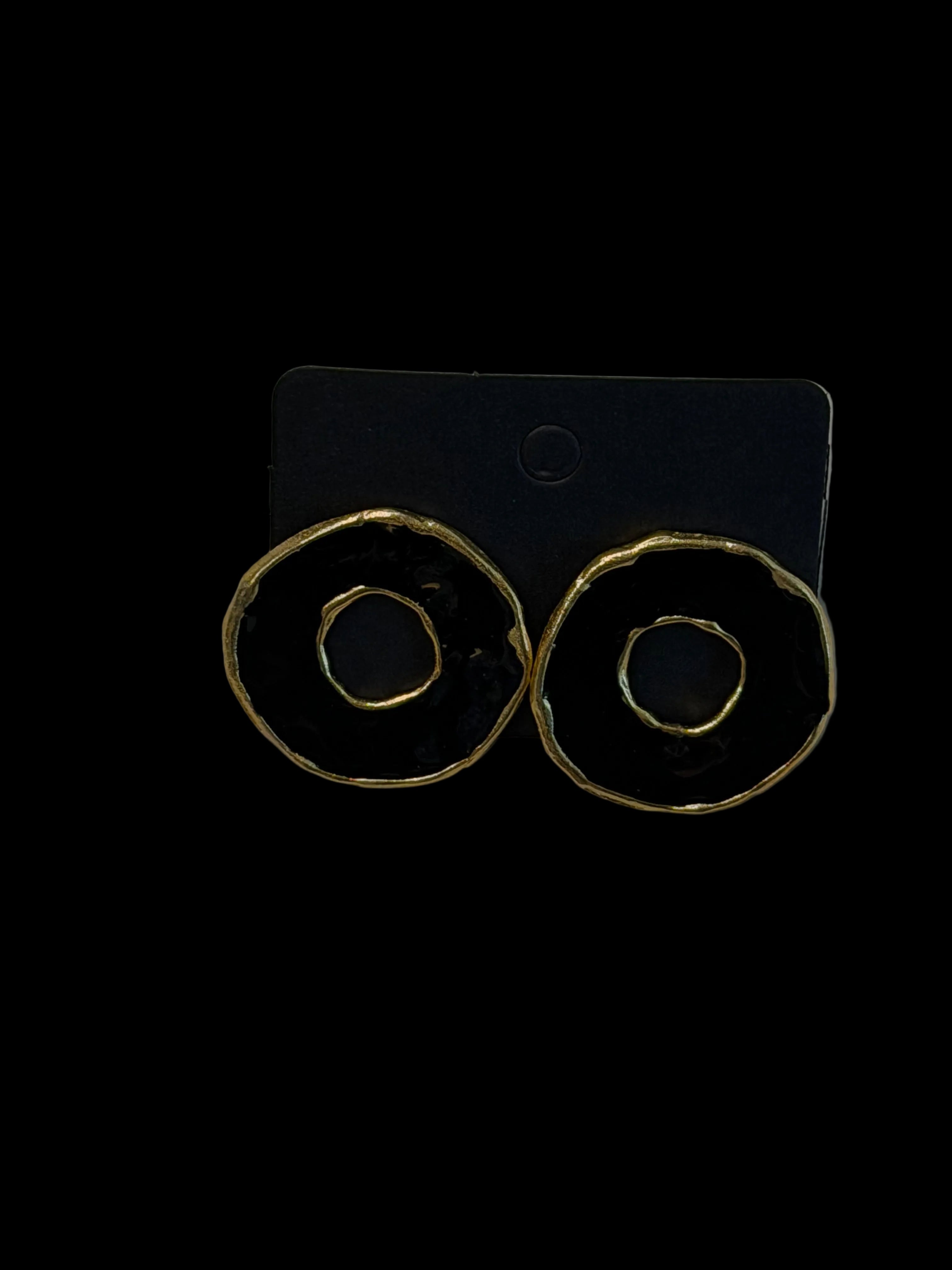 Enamel Circle Stud Earrings