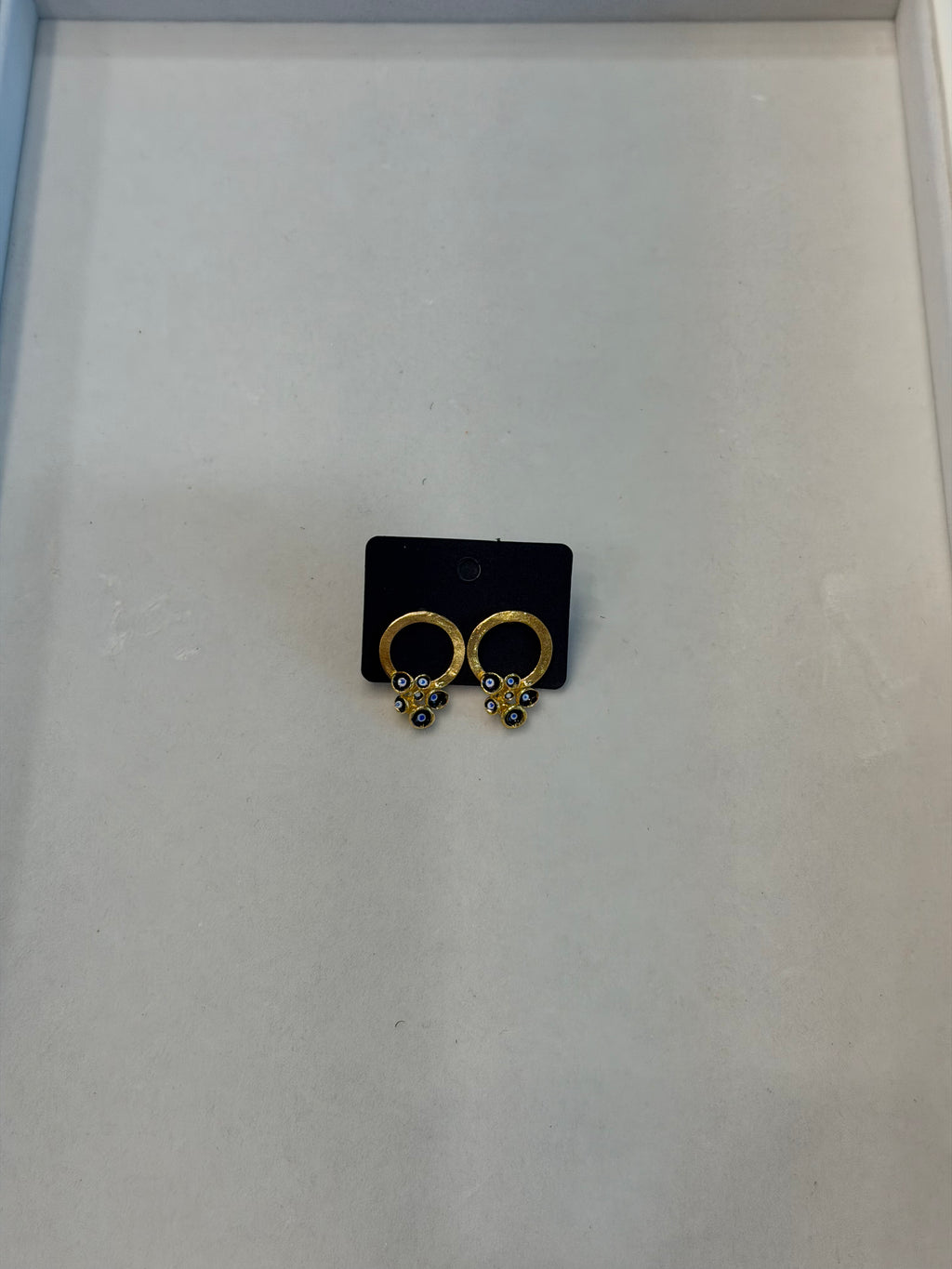 Enamel Evil Eye Circle Earrings