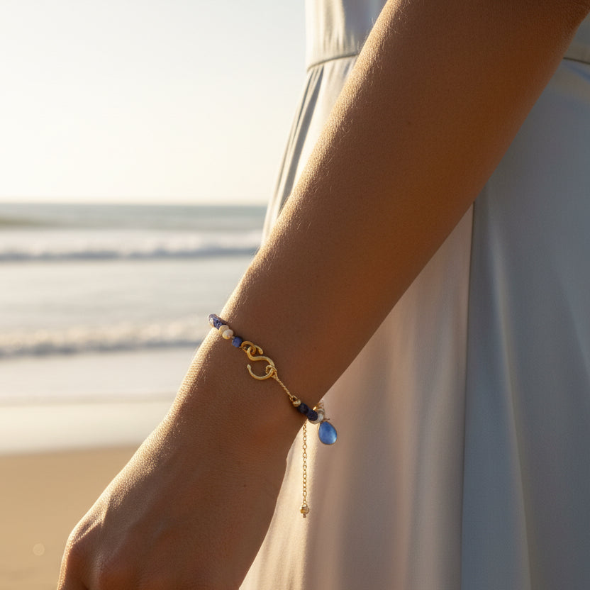 Lapis Pearl Grace Bracelet