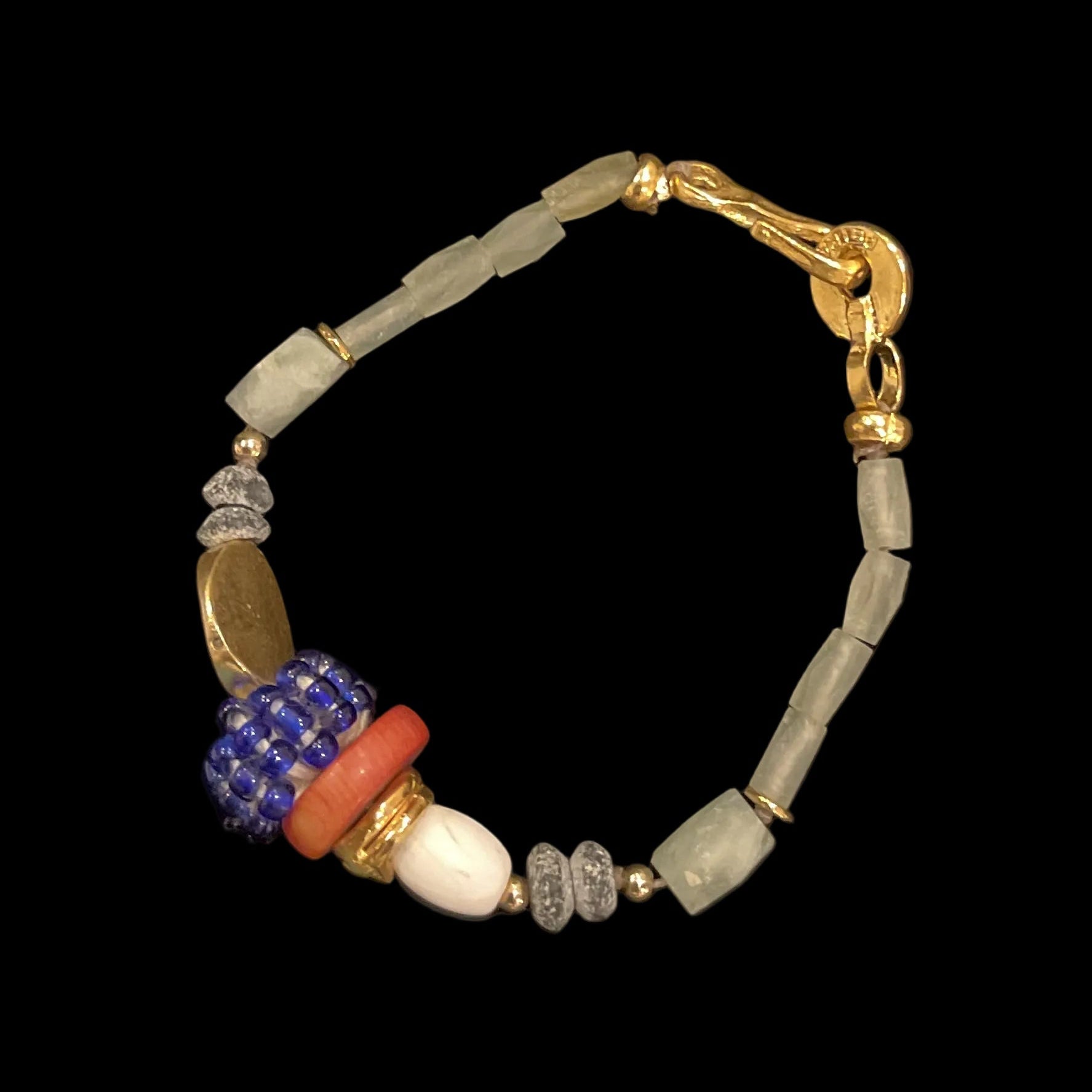 Natural Stones & Handwoven Piece Bracelet