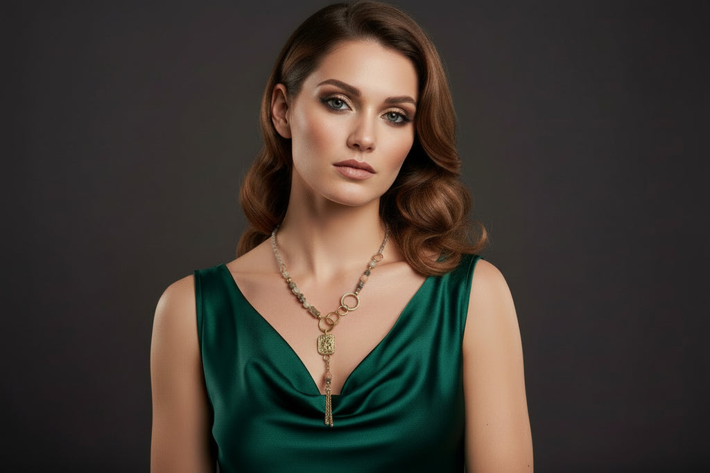 Golden Axis Drop Necklace