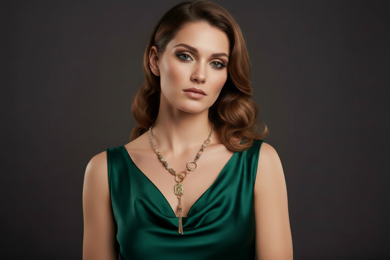 Golden Axis Drop Necklace