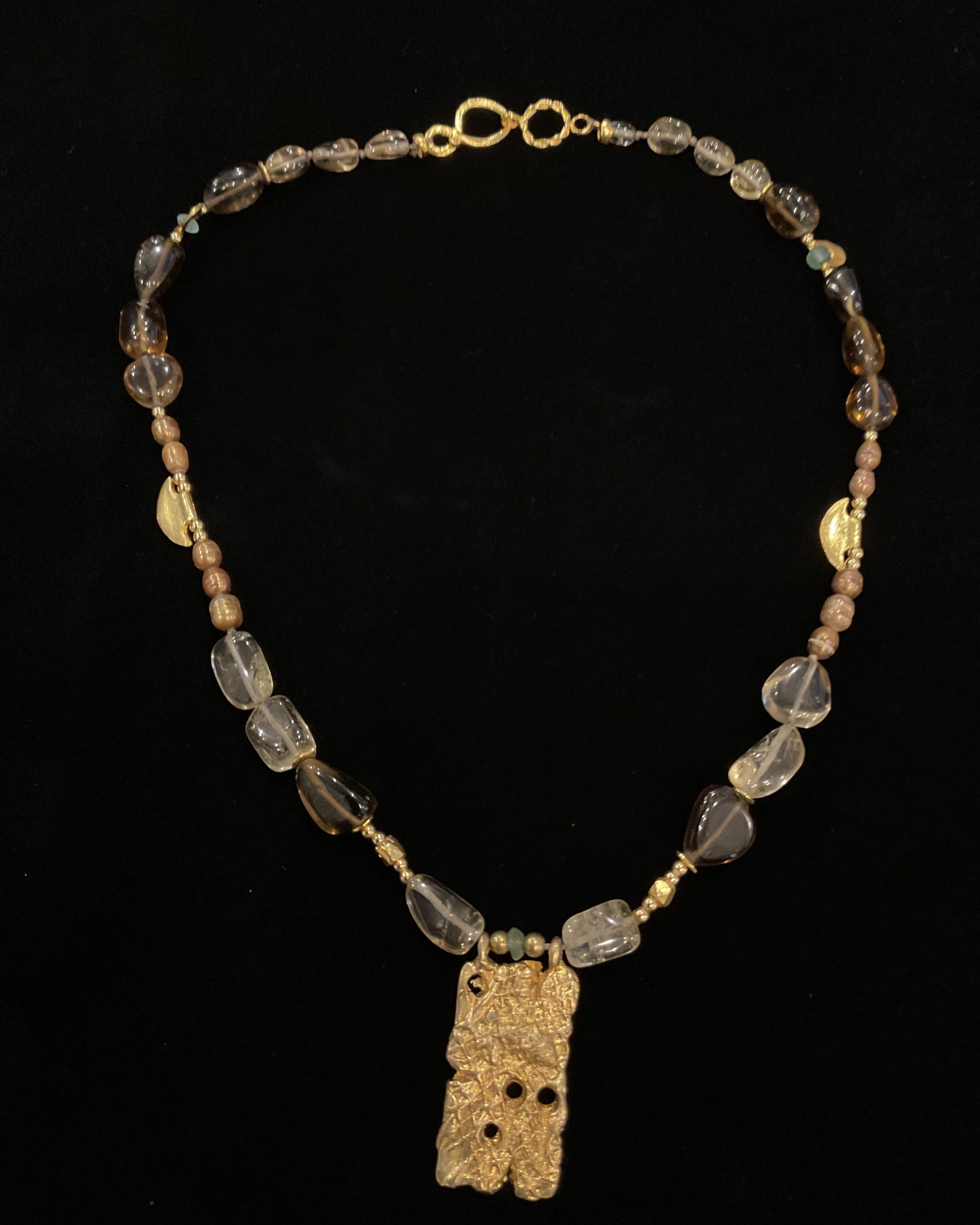 Brown Clear Quartz Necklace