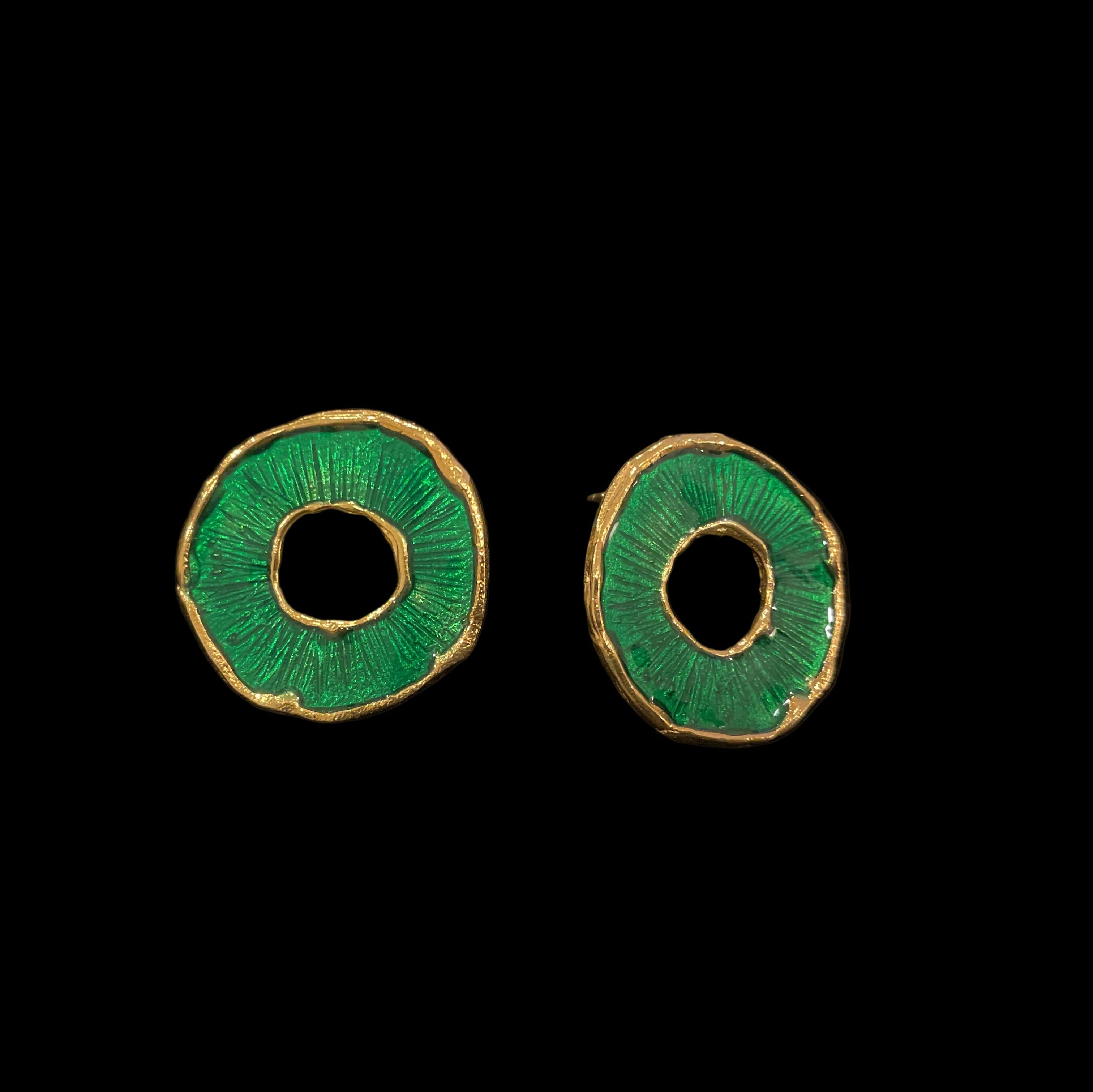 Enamel Stud Earrings