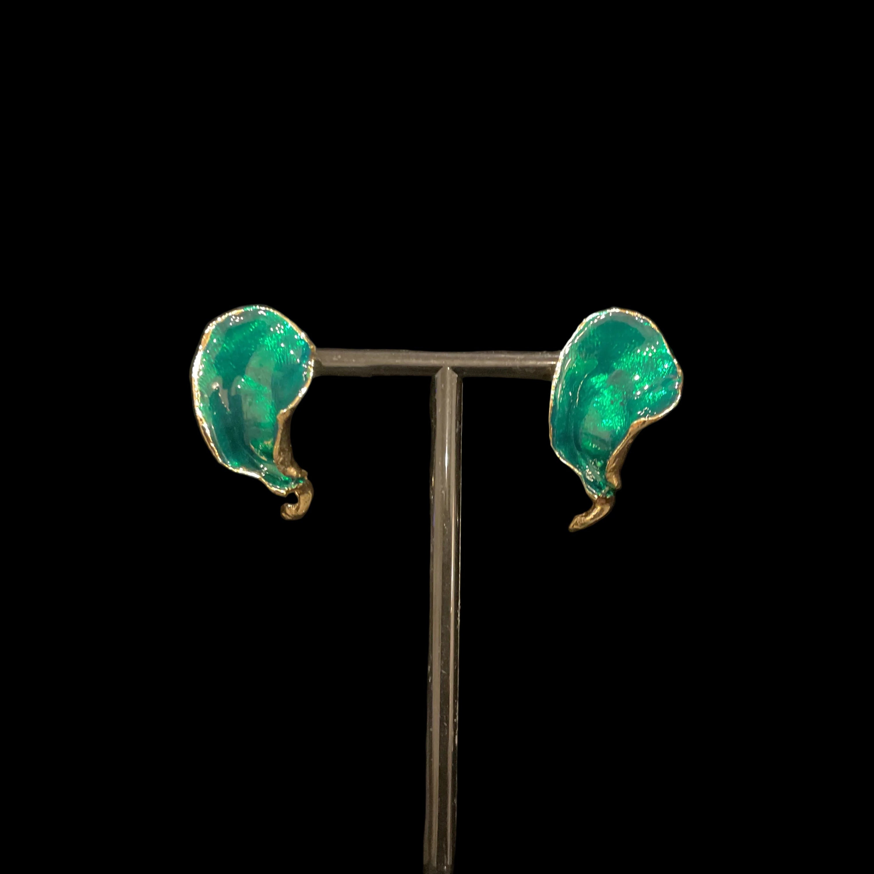 Enamel Stud Earrings