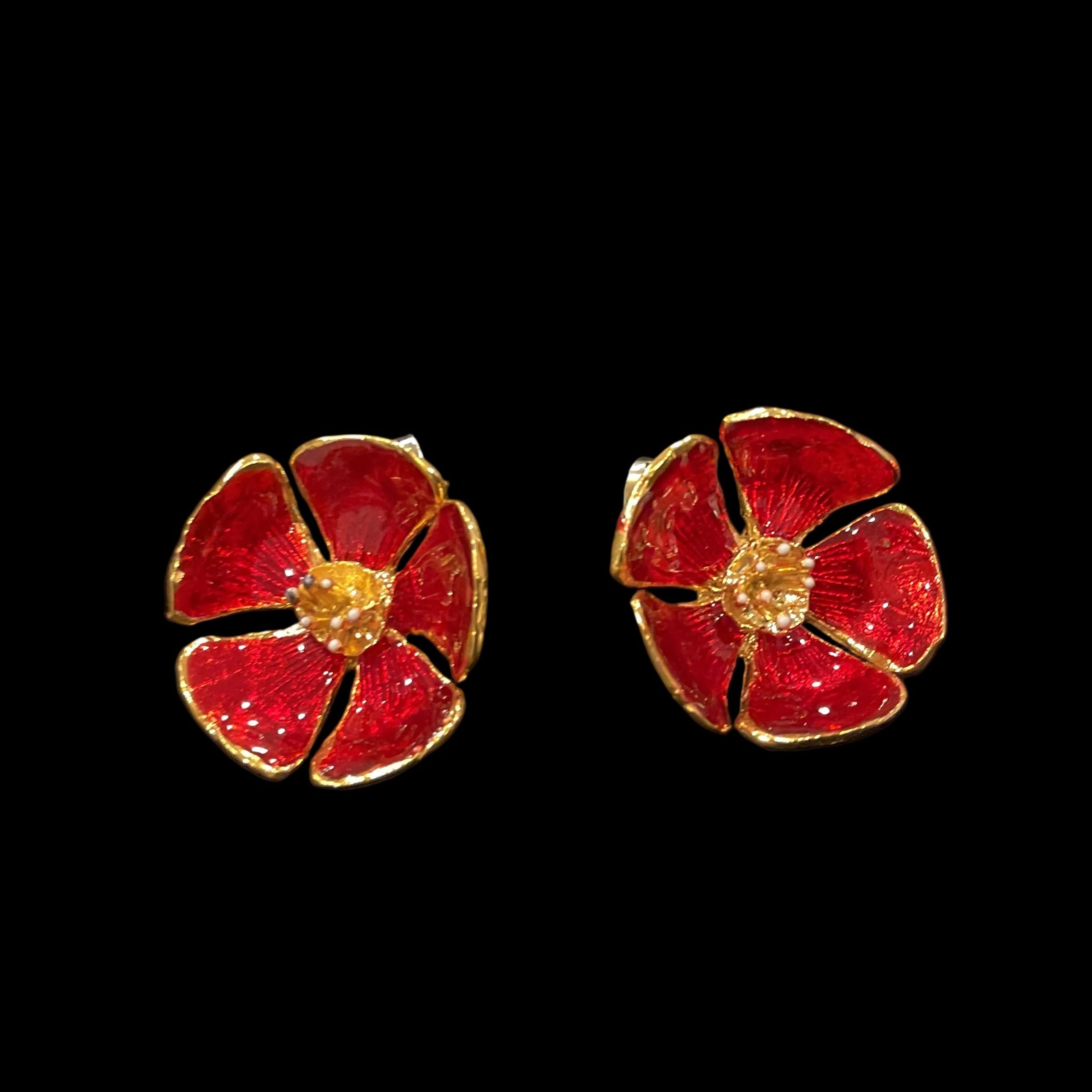 Enamel Stud Earrings
